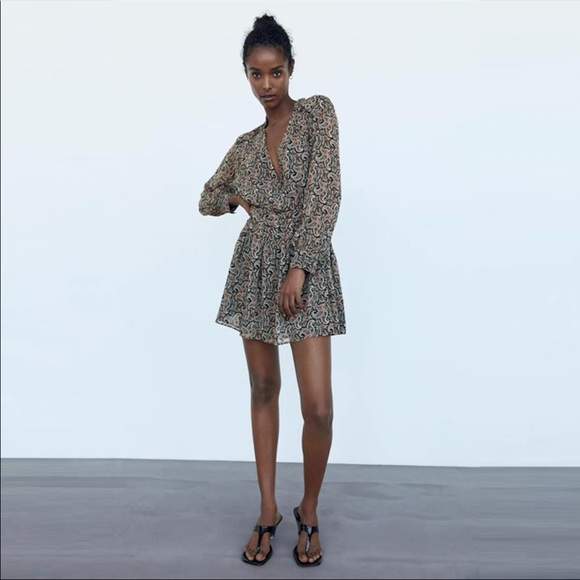 ZARA  printed mini dress - Picture 5 of 11